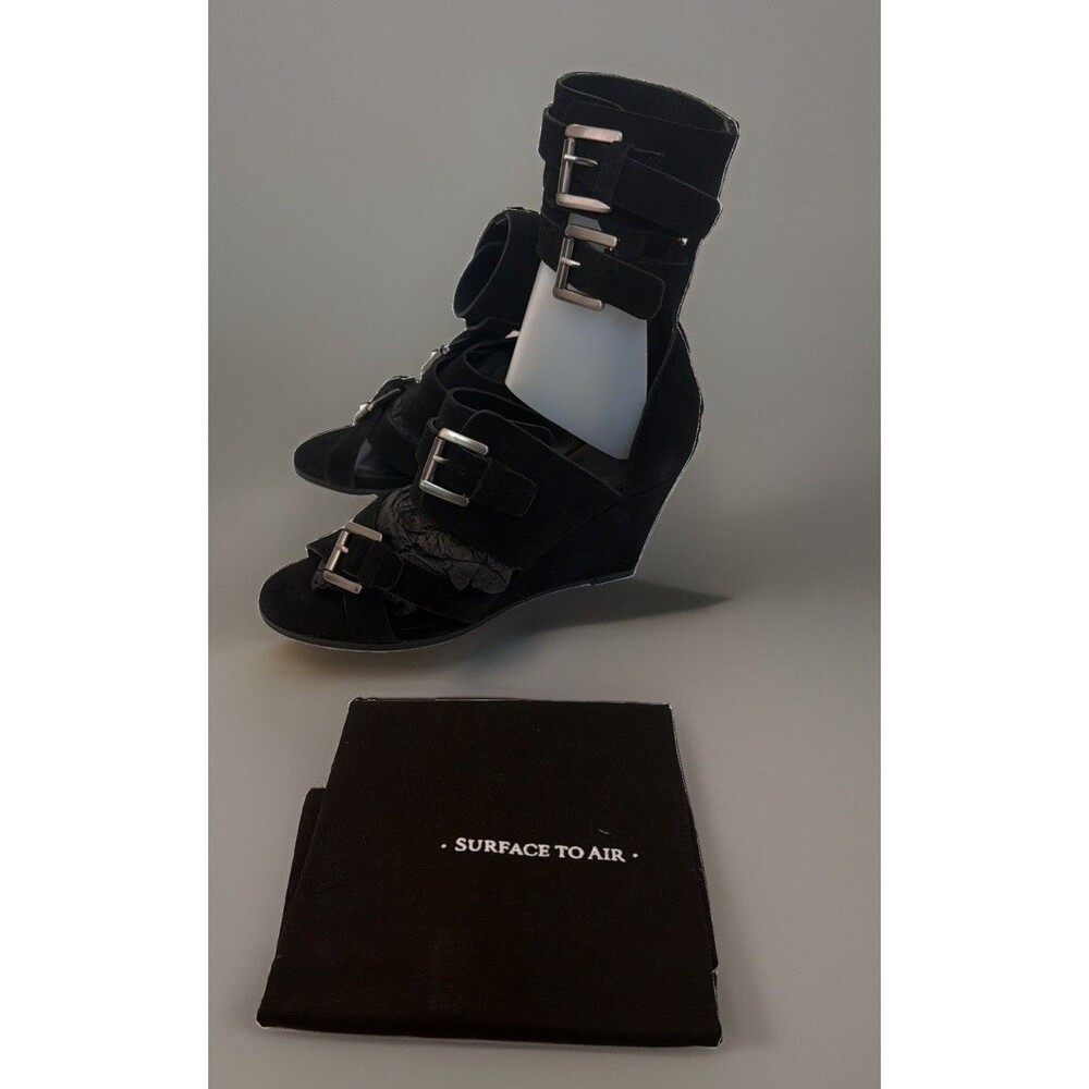 New Surface To Air Duarte V2 Cage Ankle Strap Buckles Wedge Sandals 5.5 M
